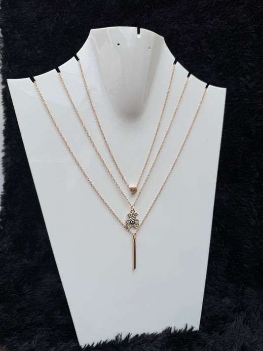 TRIPLE-LAYERED TEDDY NECKLACE